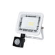 AURORA 61438 Επαγγελματικός Προβολέας LED 20W 2500lm 120° AC 220-240V με Ενσωματωμένο Ρυθμιζόμενο Αισθητήρα Κίνησης PIR - Αδιάβροχος IP67 - Μ12 x Π5 x Υ14.5cm - Λευκό - Ψυχρό Λευκό 6000K - LUMILEDS Chips - TÜV Rheinland Certified - 3 Years Warranty - 2