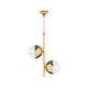 CITY 202-0044 MODERN PENDANT BALL LIGHT 2 X E27 IP20 GOLD METAL WITH CLEAR GLASS - L40 X W40 X H80CM