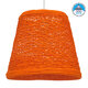 Vintage Κρεμαστό Φωτιστικό Οροφής Μονόφωτο Πορτοκαλί Ξύλινο Ψάθινο Rattan Φ32  ARGENT ORANGE 00997 - 1