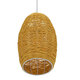 Vintage Κρεμαστό Φωτιστικό Οροφής Μονόφωτο Καφέ Ξύλινο Bamboo Φ15  SAO PAULO 01631 - 6
