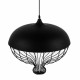 Vintage Κρεμαστό Φωτιστικό Οροφής Μονόφωτο Μαύρο Μεταλλικό Πλέγμα Φ46  SOBRINO 01108 - 6