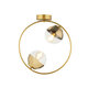 CITY 202-0046 MODERN CEILING BALL LIGHT 2 X E27 IP20 GOLD METAL WITH CLEAR GLASS - L45 X W15 X H55CM