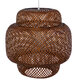 Vintage Κρεμαστό Φωτιστικό Οροφής Μονόφωτο Καφέ Σκούρο Ξύλινο Bamboo Φ56  MALVIDES DARK BROWN 01658 - 5