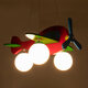 AIRPLANE 01575 Μοντέρνο Κρεμαστό Παιδικό Φωτιστικό Οροφής Τρίφωτο Φιγούρα Πολύχρωμο Ξύλινο Μ51 x Π49 x Υ26cm - 2