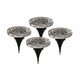 SOLARPIN 71503 Διακοσμητικό Φωτιστικό Κήπου LED 3W 120lm 60° DC 5V με Φωτοβολταϊκό Panel 5V 0.1W & Επαναφορτιζόμενη Μπαταρία Li-ion 3.2V 600mAh Αδιάβροχο IP65 Θερμό Λευκό 2700K - Πακέτο 4 Τεμαχίων - Μ12 x Π12 x Υ13cm - 2 Χρόνια Εγγύηση - 1