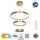 NEMESIS TRIO 61169 Μοντέρνο Κρεμαστό Φωτιστικό Οροφής LED 100W 12123lm 360° AC 220-240V IP20 Ρυθμιζόμενο Λευκό CCT με Χειριστήριο από 2700K έως 6000K Dimmable - Lumileds SMD Chip - Χρυσό Βούρτσας - Μ60 x Π60 x Υ60cm - 3 Χρόνια Εγγύηση