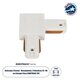 EUROTRACK-1PH 60906 Μονοφασικός Σύνδεσμος Γ Ράγας 2 Καλωδίων 1L+1N για Σύστημα Ράγας Eurotrack-1PH AC 220-240V IP20 - Λευκό Ματ - Μ6.5 x Π6.5 x Υ1.6cm - 1