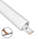 70815-3m Γωνιακό Προφίλ Αλουμινίου Ανοδιωμένο με Λευκό Οπάλ Κάλυμμα για 1 Σειρά Ταινίας LED Πατητό - Press On Πακέτο 5 Τεμάχια των 3 Μέτρων
