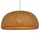 Vintage Κρεμαστό Φωτιστικό Οροφής Μονόφωτο Καφέ Ξύλινο Bamboo Φ60  BERMUDA 01627 - 2