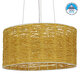 Vintage Κρεμαστό Φωτιστικό Οροφής Μονόφωτο Καφέ Ξύλινο Bamboo Φ40  MADAGASKAR 01630 - 1