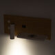 PALADIN 61360 Μοντέρνο Φωτιστικό Τοίχου - Απλίκα Ξενοδοχείου Bed Side LED 6W 720lm 36° AC 220-240V - Reading Light & Κρυφός Φωτισμός - Φορτιστές USB 3A & Wireless 20W - Μ30 x Π11 x Υ12cm - Φυσικό Λευκό 4500K - Ξύλο & Λευκό - Δεξί - 13