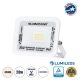  ATLAS 61408 Προβολέας LED 20W 2400lm 120° AC 220-240V Αδιάβροχο IP67 Φυσικό Λευκό 4500K - Lumileds SMD Chip - TÜV Rheinland Certified - Λευκό Ματ - Μ12 x Π2.5 x Υ9.5cm - 5 Χρόνια Εγγύηση
