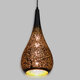 Μοντέρνο Κρεμαστό Φωτιστικό Οροφής Μονόφωτο Μαύρο με Χρυσό Μεταλλικό Καμπάνα Φ20  CORONA 01589 - 2