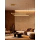 kelvoLINARIA KLV-101-0260 Κρεμαστό Φωτιστικό Οροφής LED 72W 7200lm 180° AC 220-240V IP20 Ρυθμιζόμενο Λευκό CCT με Χειριστήριο από 2700K έως 6000K Dimmable - Lumileds SMD Chip - Σατινέ Χρυσό Βούρτσας - Μ144 x Π4 x Υ20cm - 3 Χρόνια Εγγύηση - 1