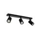 kelvo® SPOTA KLV-101-0138 Μοντέρνο Κινούμενο Φωτιστικό Σποτ Οροφής με Ντουί 3 x GU10 90° AC 220-240V IP20 - Μαύρο Ματ - Μ48 x Π6.2 x Υ14cm