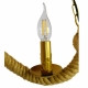Vintage Κρεμαστό Φωτιστικό Οροφής Τρίφωτο Χρυσό Μεταλλικό με Μπεζ Σχοινί  LUXOR 01598 - 7