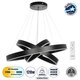 VENOM TRIO 61188-DECO Μοντέρνο Κρεμαστό Φωτιστικό Οροφής LED 120W 14158lm 120° AC 220-240V IP20 Ρυθμιζόμενο Λευκό CCT με Χειριστήριο από 2700K έως 6000K Dimmable - Lumileds SMD Chip - Μαύρο Ματ - Μ80 x Π80 x Υ60cm - 3 Χρόνια Εγγύηση