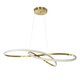 DEXTER 60920 Μοντέρνο Κρεμαστό Φωτιστικό Οροφής LED 120W 13440lm 300° AC 220-240V IP20 Ρυθμιζόμενο Λευκό CCT με Χειριστήριο από 2700K έως 6000K Dimmable - Lumileds SMD Chip - Χρυσό Βούρτσας - Μ103 x Π103 x Υ30cm - 3 Χρόνια Εγγύηση - 2