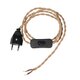  WHIP 77672 Μοντέρνο DIY Πλεκτό Καλώδιο με Ντουί 1 x E27, Διακόπτη On/Off & Πρίζα AC 220-240V IP20 - Καφέ & Μαύρο - Μ150 x Π2.7 x Υ1.9cm - 1