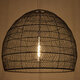 MALIBU 00966 Vintage Κρεμαστό Φωτιστικό Οροφής Μονόφωτο Μαύρο Ξύλινο Bamboo Φ97 x Y86cm - 2