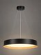 kelvo® RONDO KLV-101-0587 Κρεμαστό Φωτιστικό Οροφής LED 36W 3600lm 120° AC 220-240V IP20 Ρυθμιζόμενο Λευκό CCT με Διακόπτη στο Driver 2700K/4500K/6000K Triac Dimmable - Lumileds SMD Chip & ENEC/TÜV Driver - Μαύρο Ματ & Εφέ Ξύλου - Μ50 x Π50 x Υ7cm - 5 Χρόνια Εγγύηση - 3