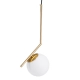 MONROE 00958 Μοντέρνο Κρεμαστό Φωτιστικό Οροφής Μονόφωτο Χρυσό - Λευκό Μεταλλικό Μπάλα Φ15 x Υ49cm - 1