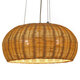 Vintage Κρεμαστό Φωτιστικό Οροφής Μονόφωτο Καφέ Ξύλινο Bamboo Φ45  DE LA MER 01624 - 2