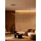 kelvoLINARIA KLV-101-0260 Κρεμαστό Φωτιστικό Οροφής LED 72W 7200lm 180° AC 220-240V IP20 Ρυθμιζόμενο Λευκό CCT με Χειριστήριο από 2700K έως 6000K Dimmable - Lumileds SMD Chip - Σατινέ Χρυσό Βούρτσας - Μ144 x Π4 x Υ20cm - 3 Χρόνια Εγγύηση - 2