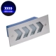 WALLLIGHT-ARINA 90673 Χωνευτό Φωτιστικό Τοίχου LED 6W 600lm 120° DC 24V Αδιάβροχο IP67 Μ17 x Π7 x Υ5.5cm Μπλε - Ανοξείδωτο Ατσάλι - 3 Years Warranty - 2