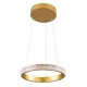 DIAMOND 61127 Μοντέρνο Κρεμαστό Φωτιστικό Οροφής LED 20W 2356lm 360° AC 220-240V IP20 Ρυθμιζόμενο Λευκό CCT με Χειριστήριο από 2700K έως 6000K Dimmable - Lumileds SMD Chip - Χρυσό Βούρτσας - Μ25 x Π25 x Υ3cm - 3 Χρόνια Εγγύηση - 2