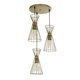 FLIXIO 201-0126 Vintage Κρεμαστό Φωτιστικό Οροφής με Ντουί 3 x E27 AC 220-240V IP20 - Χρυσό - Μ40 x Π40 x Υ70cm - 4