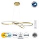 DEXTER 60920 Μοντέρνο Κρεμαστό Φωτιστικό Οροφής LED 120W 13440lm 300° AC 220-240V IP20 Ρυθμιζόμενο Λευκό CCT με Χειριστήριο από 2700K έως 6000K Dimmable - Lumileds SMD Chip - Χρυσό Βούρτσας - Μ103 x Π103 x Υ30cm - 3 Χρόνια Εγγύηση