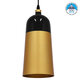Μοντέρνο Κρεμαστό Φωτιστικό Οροφής Μονόφωτο Μαύρο - Χρυσό Μεταλλικό Καμπάνα Φ14  PALAZZO GOLD BLACK 01523
