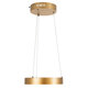 NEMESIS 61154 Κρεμαστό Φωτιστικό Δαχτυλίδι-Κύκλος LED CCT 20W 2356lm 360° AC 220-240V - Εναλλαγή Φωτισμού μέσω Τηλεχειριστηρίου All In One Ψυχρό 6000k+Φυσικό 4500k+Θερμό 2700k Dimmable Φ25cm - Χρυσό Βούρτσας - 3 Years Warranty - 3