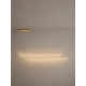 kelvoLINARIA KLV-101-0260 Κρεμαστό Φωτιστικό Οροφής LED 72W 7200lm 180° AC 220-240V IP20 Ρυθμιζόμενο Λευκό CCT με Χειριστήριο από 2700K έως 6000K Dimmable - Lumileds SMD Chip - Σατινέ Χρυσό Βούρτσας - Μ144 x Π4 x Υ20cm - 3 Χρόνια Εγγύηση - 3