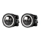 85418 Σετ 2 x Προβολείς Ομίχλης JEEP WRANGLER - MERCEDES BENZ G CLASS - LAND ROVER DEFENDER - HAMMER H1-H2 - 4 Ιντσών με Ring Light DRL LED CREE CXB COB 100W 7500lm DC 12V Αδιάβροχοι IP66 Ψυχρό Λευκό 6000K - 11