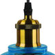 Vintage Κρεμαστό Φωτιστικό Οροφής Μονόφωτο Μπλε Γυάλινο Διάφανο Καμπάνα με Χρυσό Ντουί Φ14  SEGRETO BLUE 01452 - 6