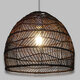 Vintage Κρεμαστό Φωτιστικό Οροφής Μονόφωτο Καφέ Σκούρο Ξύλινο Bamboo Φ40  COMORES DARK BROWN 00970 - 2