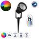 75588 Προβολάκι Κήπου Καρφωτό - Δαπέδου Epistar 5050 SMD LED 10W 1000lm 35° DC 24V με Ασύρματο Χειριστήριο 2.4Ghz Αδιάβροχο IP67 Πολύχρωμο RGB Dimmable