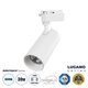 LUGANO 60812 Μονοφασικό Φωτιστικό Σποτ Ράγας LED 30W 3900lm 36° Acrylic HQ LENS AC 220-240V IP20 Φ7.5 x Υ22.7cm Ψυχρό Λευκό 6000K - EUROTRACKSystem 1L+1N - Λευκό - Bridgelux Chip - TÜV Certified Driver - 5 Χρόνια Εγγύηση