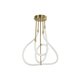 kelvo® GLOW 61670 Μοντέρνο Φωτιστικό Οροφής LED 40W 4000lm 360° AC 220-240V IP20 Ρυθμιζόμενο Λευκό CCT με Χειριστήριο από 2700K έως 6000K Dimmable - Lumileds SMD Chip - Χρυσό Πλατίνα & Λευκό Νήμα - Μ50 x Π50 x Υ70cm - 3 Χρόνια Εγγύηση