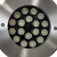 UNDERGROUND-SINA 90573 Χωνευτό Φωτιστικό Σποτ Δαπέδου LED 18W 1530lm 15° DC 24V Αδιάβροχο IP68 Φ20 x Υ11cm RGBW DMX512 - Ανοξείδωτο Ατσάλι - 3 Χρόνια Εγγύηση - 7