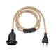 WHIP 77660 Μοντέρνο DIY Φωτιστικό με Υφασμάτινο Καλώδιο, Ντουί 1 x E27, Διακόπτη On/Off & Πρίζα AC 220-240V IP20 - Μπεζ & Μαύρο - Μ140 x Π5.8 x Υ5.8cm