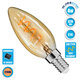 99133 Λάμπα E14 C35 Κεράκι LED SOFT SPIRAL FILAMENT 4W 320 lm 320° AC 85-265V Edison Retro με Μελί Γυαλί Ultra Θερμό Λευκό 2200 K Dimmable