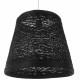 Vintage Κρεμαστό Φωτιστικό Οροφής Μονόφωτο Μαύρο Ξύλινο Ψάθινο Rattan Φ32  ALMA 01563 - 1