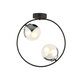 CITY 202-0040 MODERN CEILING BALL LIGHT 2 X E27 IP20 BLACK METAL WITH CLEAR GLASS - L45 X W15 X H55CM
