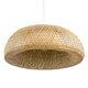 SAN TROPEZ 00674 Vintage Κρεμαστό Φωτιστικό Οροφής Μονόφωτο Καφέ Ξύλινο Bamboo Φ80 - 5