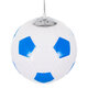FOOTBALL 00648 Μοντέρνο Κρεμαστό Παιδικό Φωτιστικό Οροφής Μονόφωτο Γαλάζιο Λευκό Γυαλίνο Φ25 x Υ25cm - 7