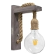 KENSI 00879 Boho Φωτιστικό Τοίχου - Απλίκα με Ντουί 1 x E27 AC 220-240V IP20 - Καφέ & Μπεζ - Μ7 x Π20 x Υ30cm - 1