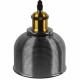Vintage Κρεμαστό Φωτιστικό Οροφής Μονόφωτο Μαύρο Γυάλινο Διάφανο Καμπάνα με Χρυσό Ντουί Φ14  SEGRETO BLACK 01449 - 4
